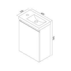 Lave-main Prémonté Bois 40Cm + Vasque céramique Blanche BILY - bain-bain