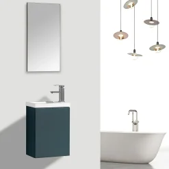Lave-main salle de bain Aquarino 40 cm finition vert foncé