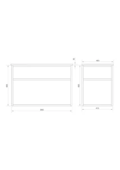 Lave-main salle de bain Aquafredo 90 cm finition métal noir