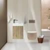 Lave-main salle de bain Aquaba 40 cm finition chêne brun