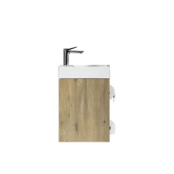Lave-main salle de bain Aquaba 40 cm finition chêne brun