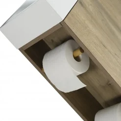 Lave-main salle de bain Aquaba 40 cm finition chêne brun