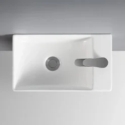 Lave-mains à suspendre en céramique rectangulaire blanc Savy