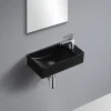 Lave-mains à suspendre en céramique rectangulaire noir Savy