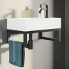 Lave-mains blanc mat avec support noir - CAMDEM PACK - Lave-mains blanc avec support