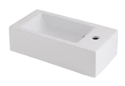Lave-mains céramique blanc GoodHome Rioni 50 cm