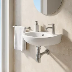 Lave-mains céramique blanc GoodHome Bori 35 cm