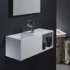 Lave-mains en solid surface Arezzo 54x20 cm avec espace de rangement