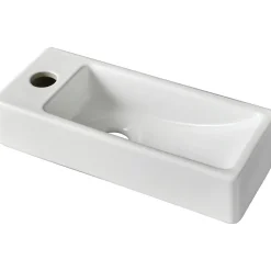 Lave-mains gain de place à suspendre 37 x 15 cm - robinet à gauche - Longine