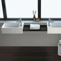 Lave-mains salle de bain suspendu 35 cm en Solide surface - Manita D