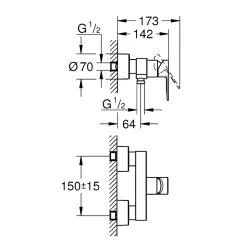 Lineare New Mitigeur monocommande 1/2 douche (33865001)