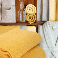 Lot de 2 draps de bain 90x150 cm ALPHA jaune Or