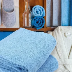 Lot de 2 draps de bain 90x150 cm ALPHA bleu Ciel