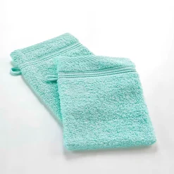 Lot de 2 gants de toilette 15 x 21 cm Tendresse vert celadon