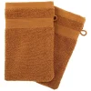 Lot de 2 gants de toilette 15 x 21 cm Couleur moderne cannelle