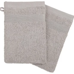 Lot de 2 gants de toilette 15 x 21 cm Couleur moderne taupe