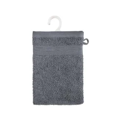 Lot de 2 gants de toilette - coton 450 gr/m² - gris anthracite 15x21 cm - Atmosphera