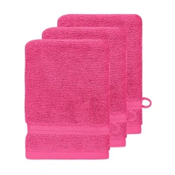 Lot de 3 gants de toilette 550 g/m² Rose Indien 16x22 cm LUXURY