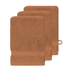 Lot de 3 gants de toilette 550 g/m² Brique 16x22 cm LUXURY