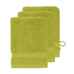 Lot de 3 gants de toilette 550 g/m² Citronelle 16x22 cm LUXURY