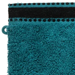 Lot de 2 gants de toilette Joia - coton 550 gr/m² - bleu canard 15x21 cm - Atmosphera