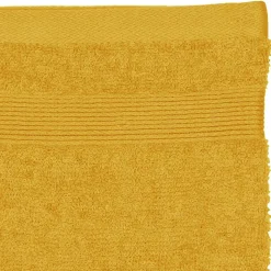 Lot de 2 gants de toilette - coton 450 gr/m² - jaune moutarde 15x21 cm - Atmosphera