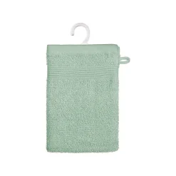 Lot de 2 gants de toilette - coton 450 gr/m² - vert céladon 15x21 cm - Atmosphera