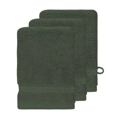 Lot de 3 gants de toilette 550 g/m² Eucalyptus 16x22 cm LUXURY