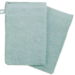 Lot de 2 gants de toilette 15 x 21 cm Couleur moderne bleu glacier