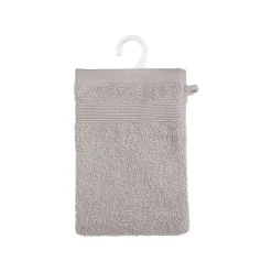Lot de 2 gants de toilette - coton 450 gr/m² - gris taupe 15x21 cm - Atmosphera
