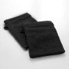 Lot de 2 Gants de Toilette Uni Tendresse - 15 x 21 cm - 500gr,m² - 15X21cm - Noir