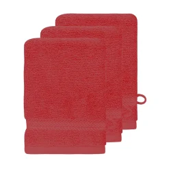 Lot de 3 gants de toilette 550 g/m² Rubis 16x22 cm LUXURY