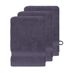Lot de 3 gants de toilette 550 g/m² Myrtille 16x22 cm LUXURY