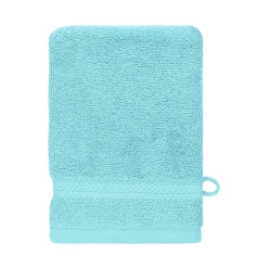 Lot de 3 gants de toilette 550 g/m² Bleu Turquoise 16x22 cm LUXURY