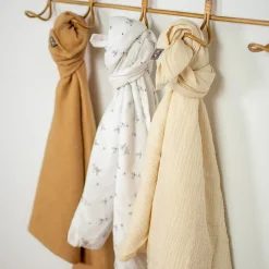 Lot de 3 maxi langes melody écru et camel