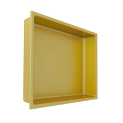 Lot de 2 Niches de Douche Or Satiné - 30x30 cm - Rangement Mural Salle de Bain - NOOK