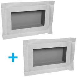 Lot de 2 niches de douche à carreler - formats intérieurs 40 x 20 cm - 9 cm de profondeur