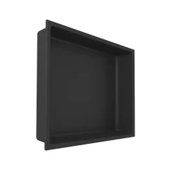 Lot de 2 Niches de Douche Noir Satiné - 30x30 cm - Rangement Mural Salle de Bain - NOOK