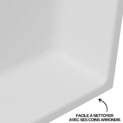 Lot de 2 Niches de Douche Blanc Satiné - 30x60 cm - Rangement Mural Salle de Bain - NOOK