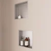 Lot de 2 Niches de Douche Gris Satiné - 30x30 cm - Rangement Mural Salle de Bain - NOOK
