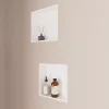 Lot de 2 Niches de Douche Blanc Satiné - 30x30 cm - Rangement Mural Salle de Bain - NOOK