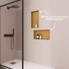 Lot de 2 Niches de Douche Or Satiné - 30x30 cm et 30x60 cm - Rangement Mural Salle de Bain - NOOK