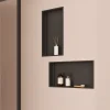 Lot de 2 Niches de Douche Noir Satiné - 30x60 cm - Rangement Mural Salle de Bain - NOOK