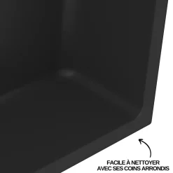 Lot de 2 Niches de Douche Noir Satiné - 30x60 cm - Rangement Mural Salle de Bain - NOOK