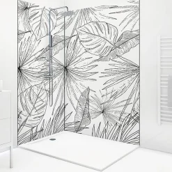 Lot de 2 panneaux de douche en aluminium (90x220 & 120x220 cm) + profilés noir - Lamnar - Noir