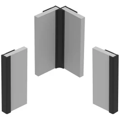 Lot de 2 panneaux de douche en aluminium (90x220 & 120x220 cm) + profilés noir - Lamnar - Noir