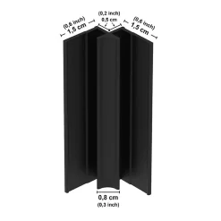 Lot de 2 panneaux de douche en aluminium (90x220 & 120x220 cm) + profilés noir - Lamnar - Noir