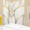 Lot de 2 panneaux de douche en PVC (90x220 & 120x220 cm) + profilés blanc - Sotma - Blanc et doré