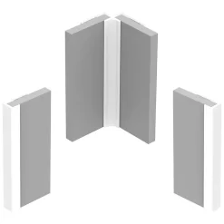 Lot de 2 panneaux de douche en PVC (90x220 & 120x220 cm) + profilés blanc - Sotma - Blanc et doré