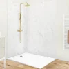 Lot de 2 panneaux de douche en PVC (90x220 & 120x220 cm) + profilés blanc - Effet Marbre clair